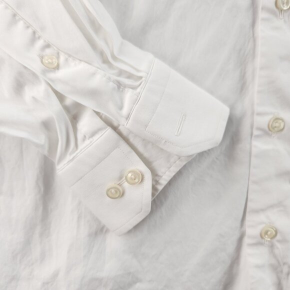 Eton Cotton Romania Contemporary 16 Poplin Convertible Cuff White Men Work Shirt - Picture 3 of 16
